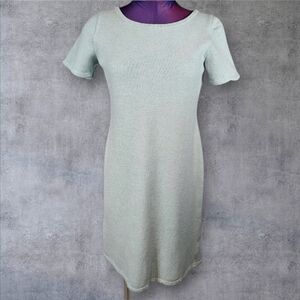 St. John Collection Light Aqua Santana Knit Wool Sheath Dress Size 6 Women's T22